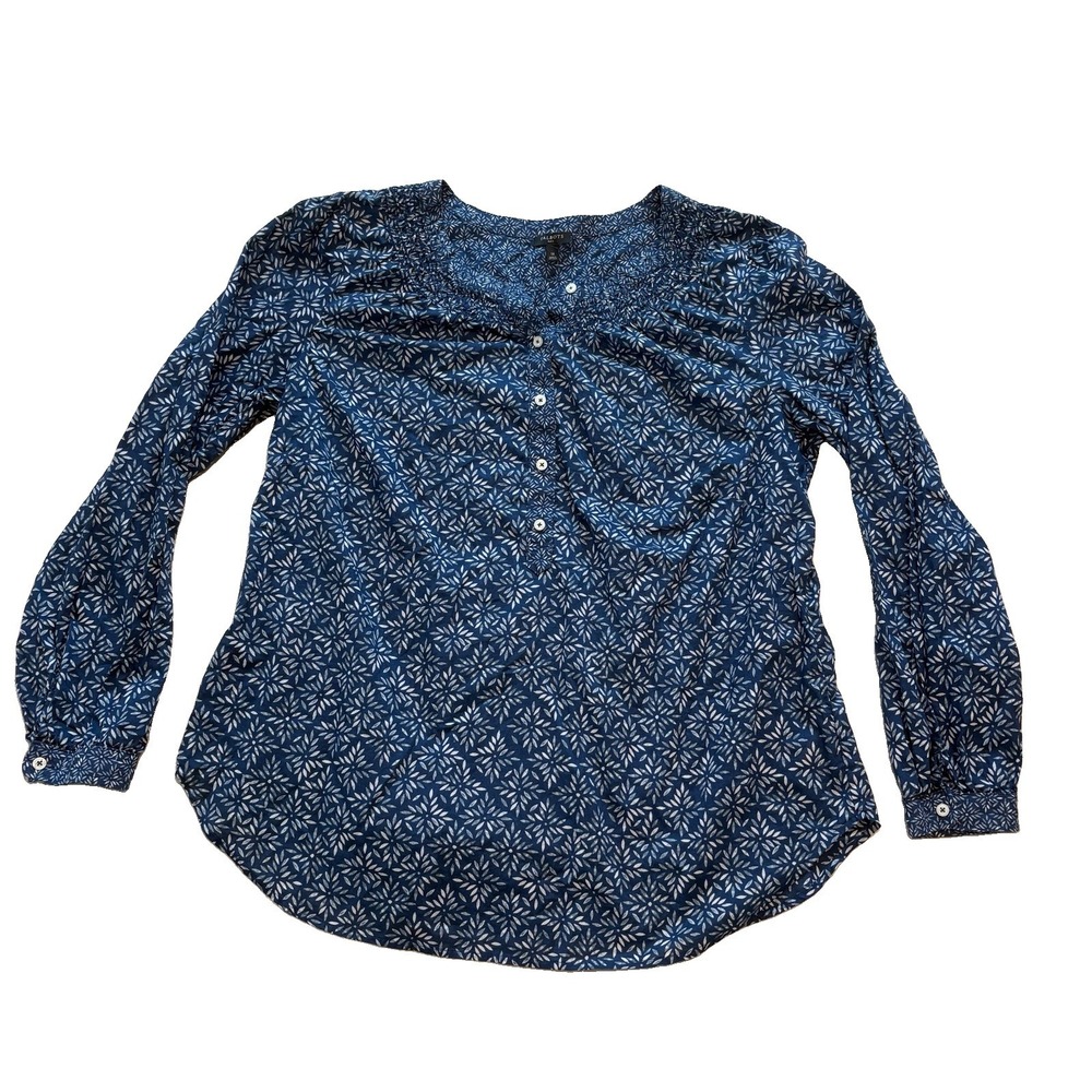 Talbots Shirt Womens Henley Popover Tunic Size 1X Blue Lightweight Coastal Beach